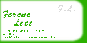 ferenc lett business card